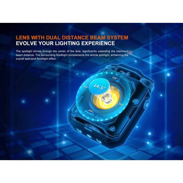 Fenix ​​​​CL27R LED pramoninis ir stovyklavimo šviestuvas su USB jungtimi MĖLYNAS