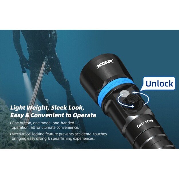 XTAR Hunter DH1 1600 diving flashlight 1600lm