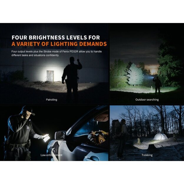 Fenix ​​​​PD32R LED žibintuvėlis su USB jungtimi Rudas
