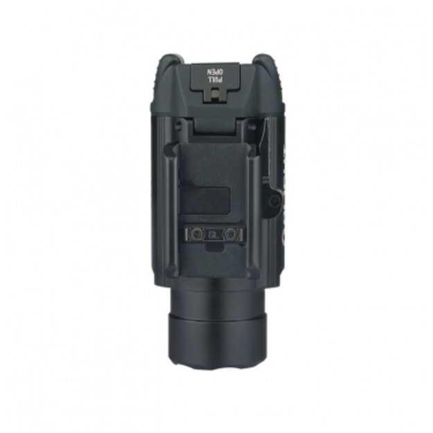 Olight Baldr-RL žibintuvėlis ant pistoleto su raudonu lazeriu