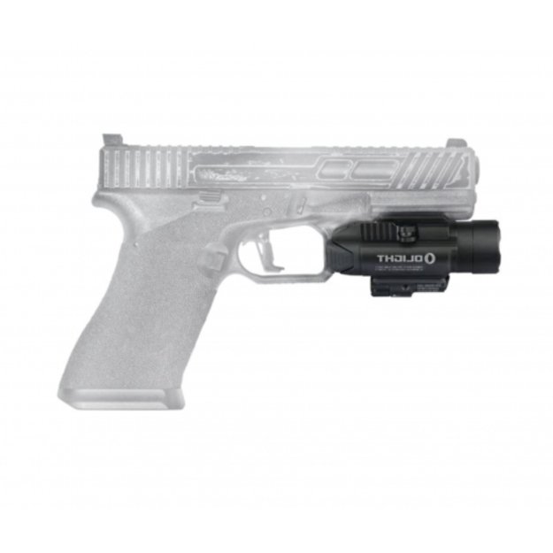 Olight Baldr-RL žibintuvėlis ant pistoleto su raudonu lazeriu