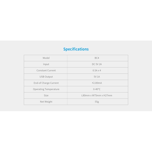 Зарядное устройство Xtar BC4 для NiMH и Li-ion аккумуляторов AA, AAA