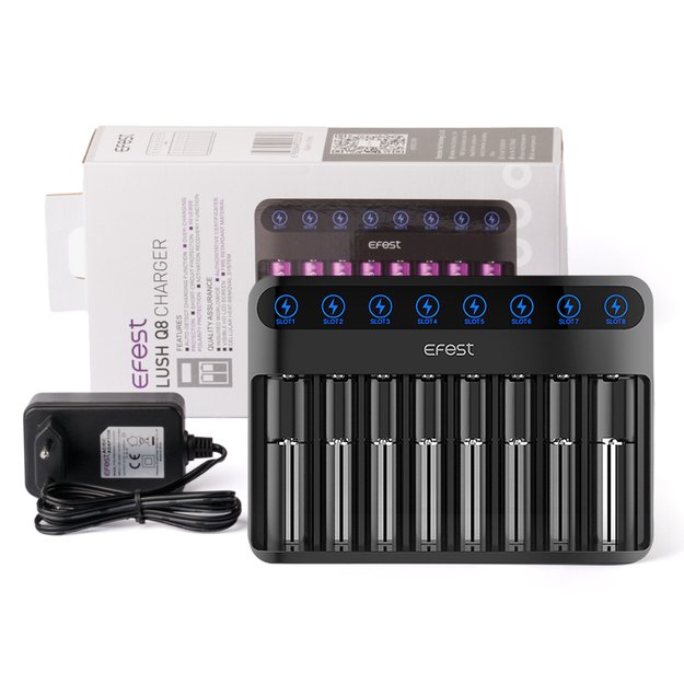 Зарядное устройство Efest Lush Q8 с 8 слотами для литий-ионных аккумуляторов