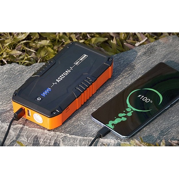 AstroAI 3 viename: starteris + maitinimo blokas + SOS žibintas S8