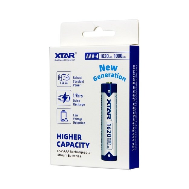 XTAR AAA-1620mWh battery 1.5V Li-ION 4psc