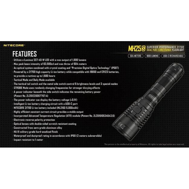 Nitecore MH25S žibintuvėlis