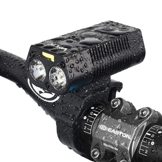 Dviračio žibintas 750 lm 2x XML + COB + powerbank Vayox