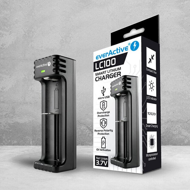 Зарядное устройство для литий-ионных цилиндрических аккумуляторов everActive LC-100