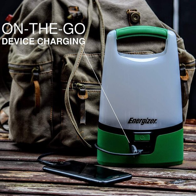 Energizer įkraunama stovyklautojo lempa 1000lm USB ŽALIA