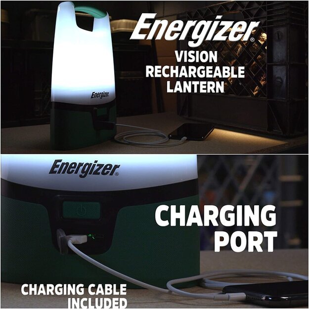 Energizer įkraunama stovyklautojo lempa 1000lm USB ŽALIA