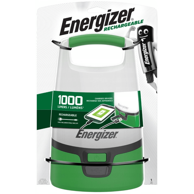Energizer įkraunama stovyklautojo lempa 1000lm USB ŽALIA