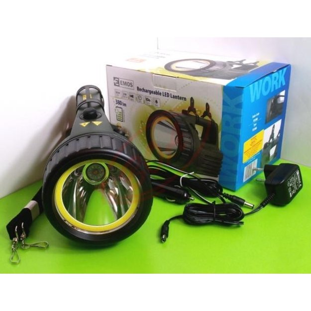 Įkraunamas žibintas 10W+COB LED diodas