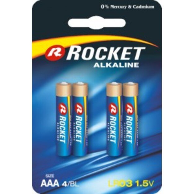 Rocket Alkaline AAA elementas, 4 vnt.
