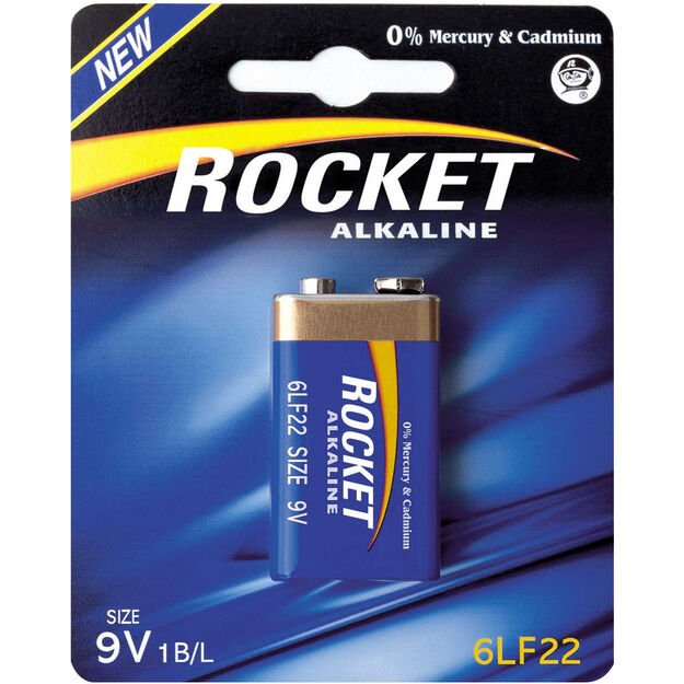 Rocket Alkaline 9V battery, 1 pc.