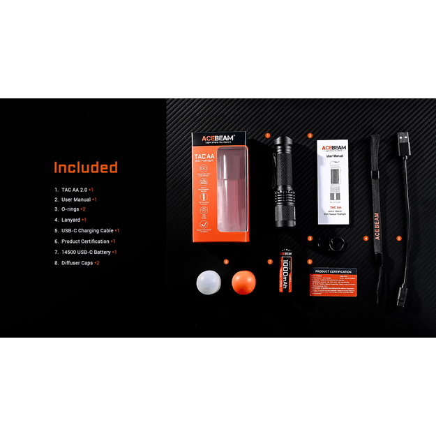 AceBeam TAC AA V2.0 žibintuvėlis Raudonas