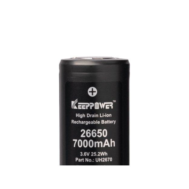 Keeppower 26650 * 7000mAh max. 15A discharge current, 3.6-3.7V lithium-ion battery UH2670