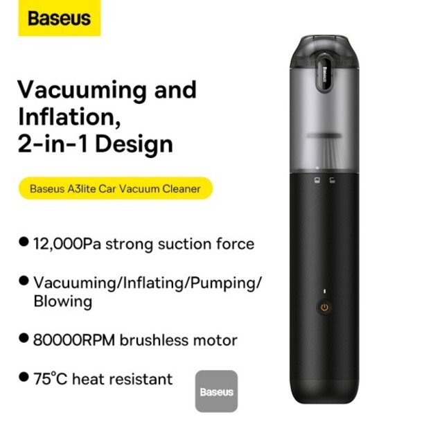 Baseus A3lite Wireless Car Vacuum Cleaner (Black)
