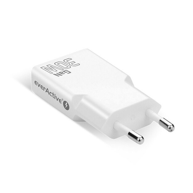 EverActive GaN SUPER SLIM SC-385Q wall charger with two USB-C PD 30W ports