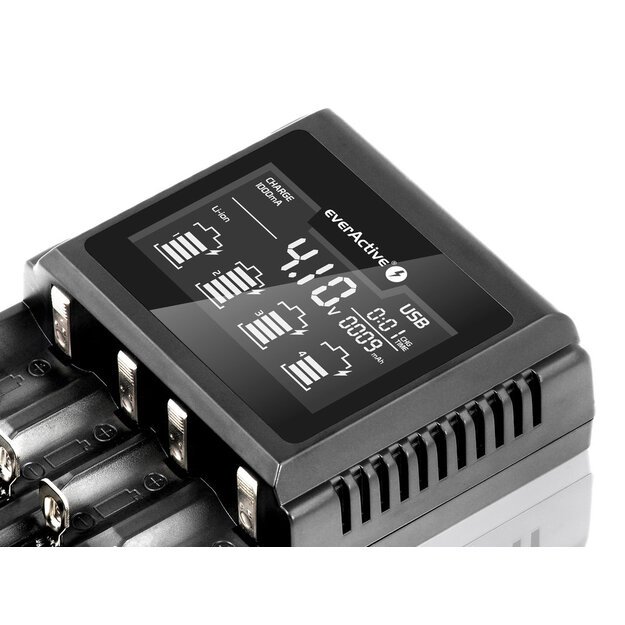 Универсальное зарядное устройство для цилиндрических Li-ion и Ni-MH аккумуляторов everActive UC-4000