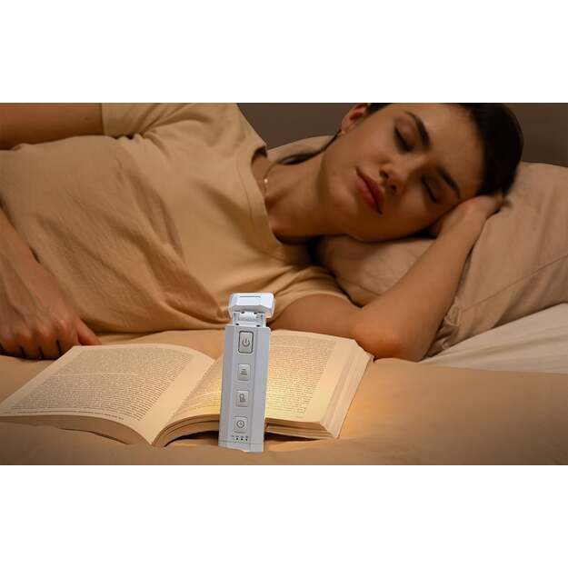Glocusent GLCSNTA2603 Ištraukiamas knygų šviestuvas USB 500mAh baltas