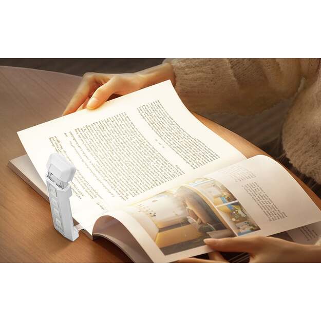Glocusent GLCSNTA2603 Ištraukiamas knygų šviestuvas USB 500mAh baltas
