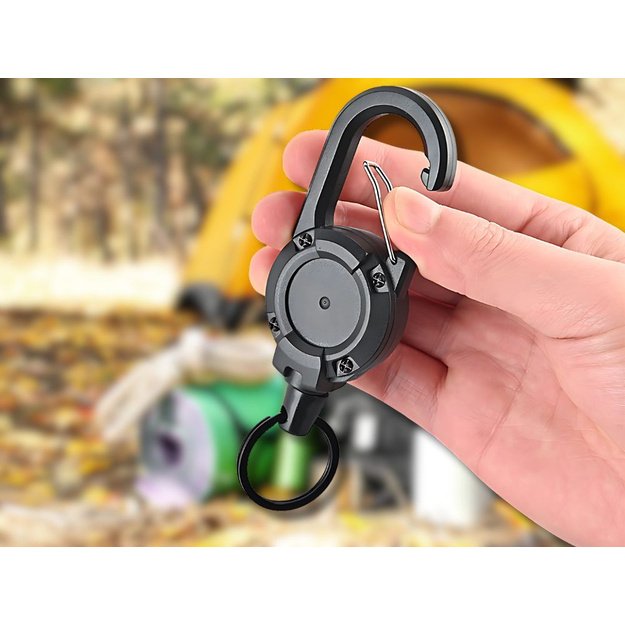 Raktų žiedo įtraukiklis su karabinu