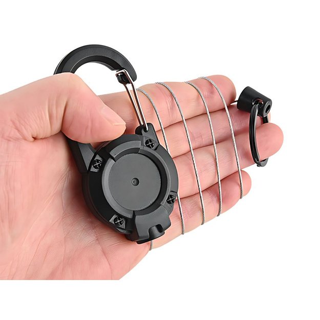 Raktų žiedo įtraukiklis su karabinu