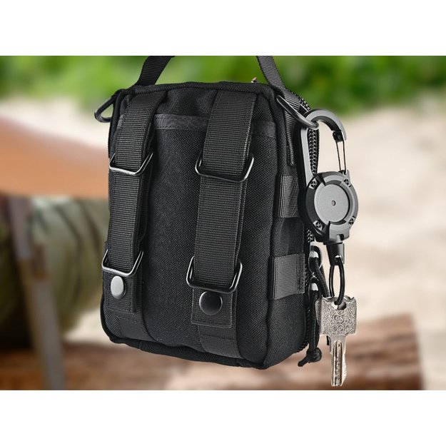 Raktų žiedo įtraukiklis su karabinu