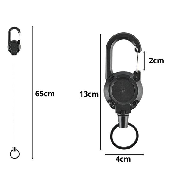 Raktų žiedo įtraukiklis su karabinu