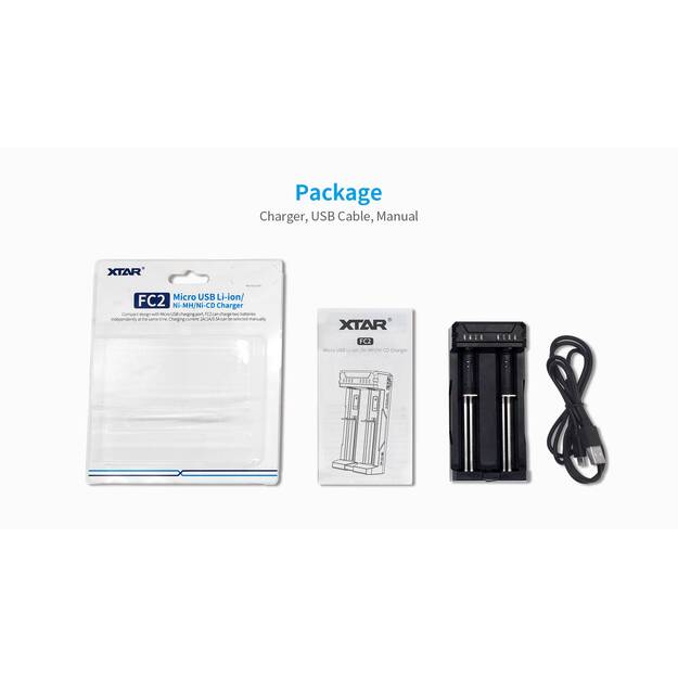 Зарядное устройство XTAR FC2 для Li-Ion и NiMh/NiCd аккумуляторов