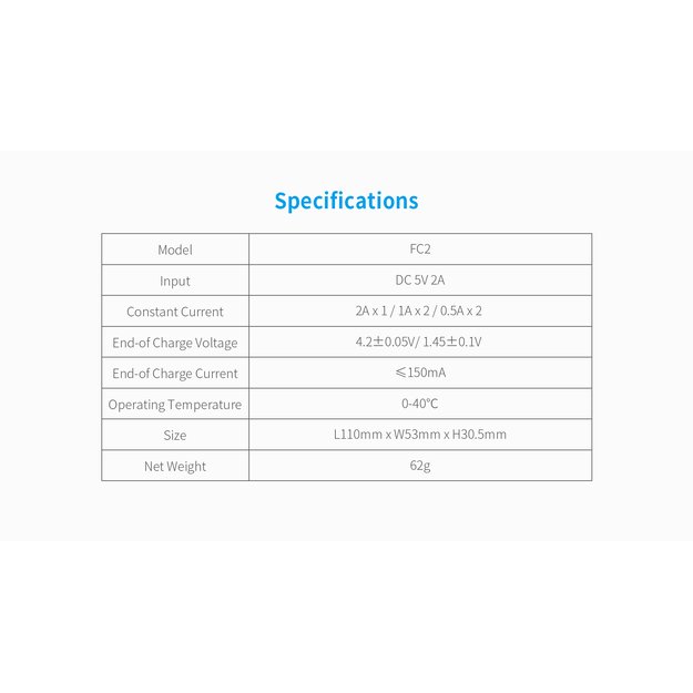 Зарядное устройство XTAR FC2 для Li-Ion и NiMh/NiCd аккумуляторов