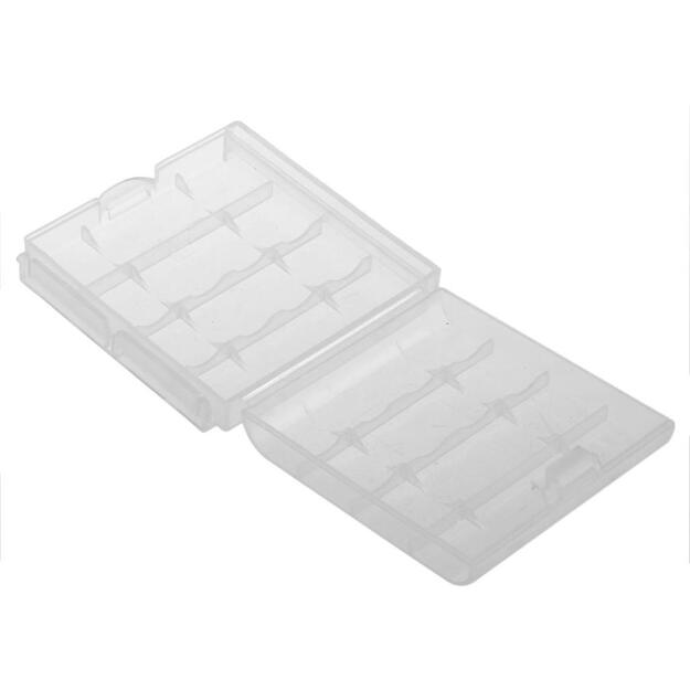 AA ir AAA baterijų dėklas, 4 baterijoms, skaidrus