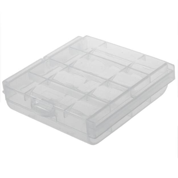 AA ir AAA baterijų dėklas, 4 baterijoms, skaidrus