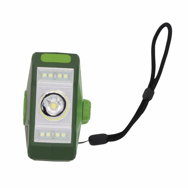 Аварийное радио с фонариком, светодиодной лампой, SOS и внешним аккумулятором 10000 мАч – зеленый