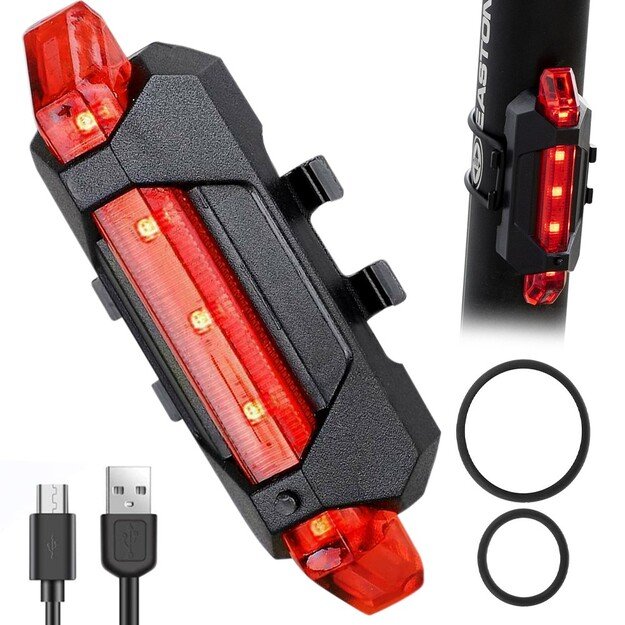 USB galinis dviračio žibintas