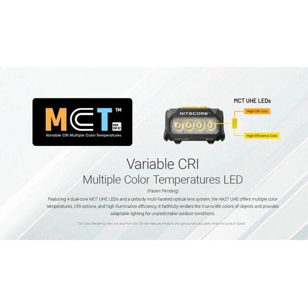 Nitecore HA27 UHE MCT žibintuvėlis