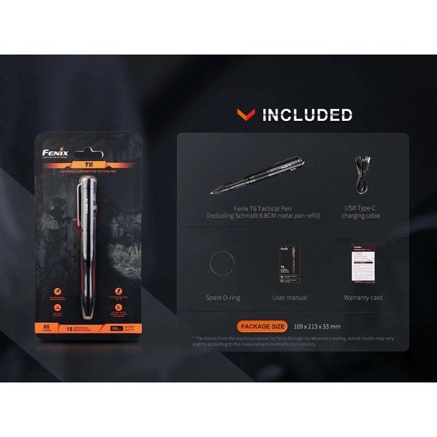 Fenix taktinis rašiklis T6. USB