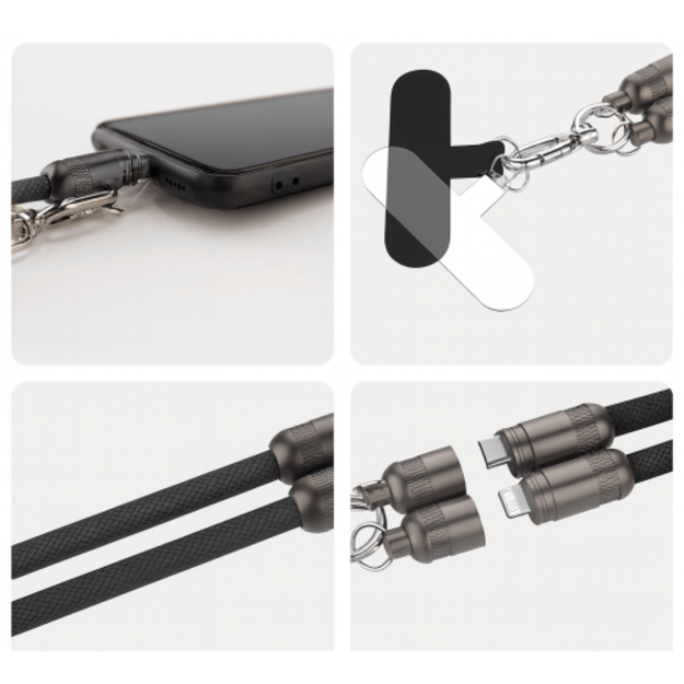 Ansmann USB-C C60W 120 cm juodas kabelis