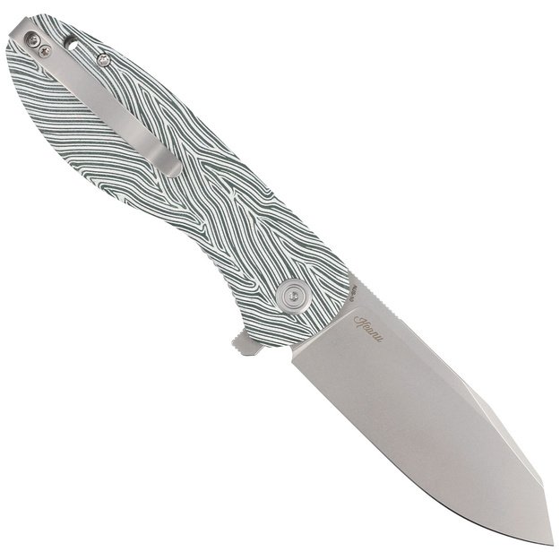 Kubey folding knife Master Chief White Green G10, Bead Blast AUS-10 by Keanu Alfaro (KU358B)