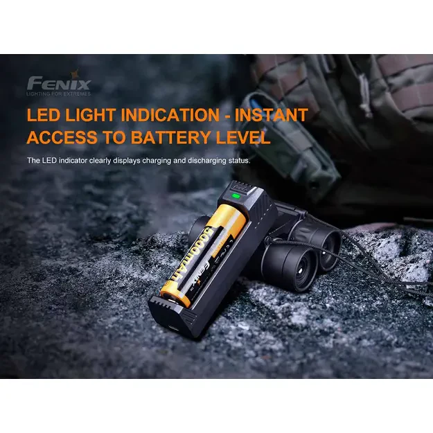 Fenix ARE-X1 V2.0 Single-Slot Charger for 18650, 21700, and 26650 Batteries