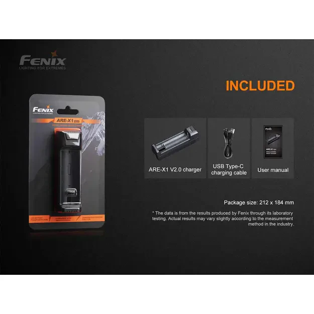 Fenix ARE-X1 V2.0 Single-Slot Charger for 18650, 21700, and 26650 Batteries