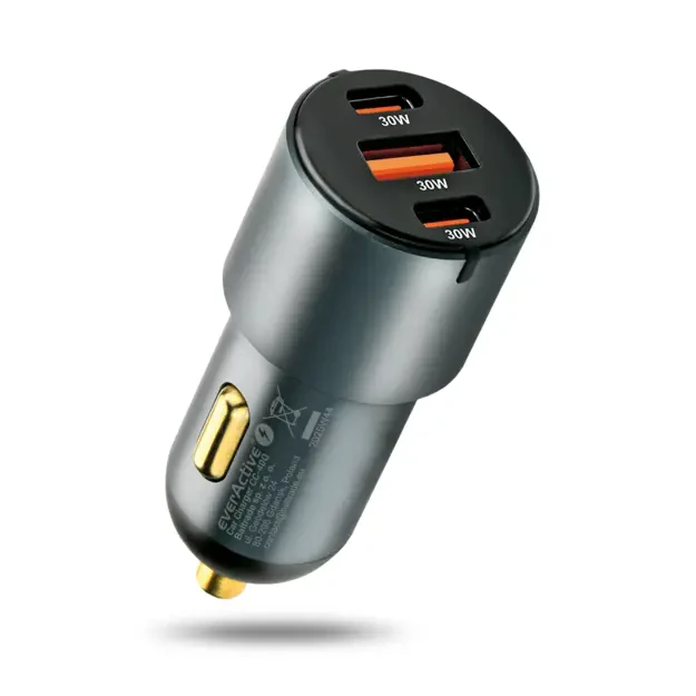 Автомобильное зарядное устройство everActive CC-40Q с портом QC3.0 USB и 2 USB-C PD 60W