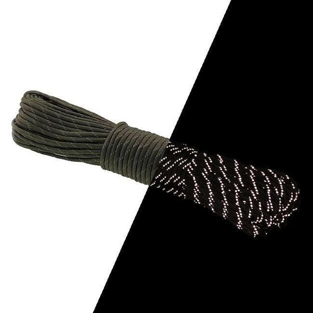 Paracord virvė EDCX 750 Type IV atspindinti žalia, 30m