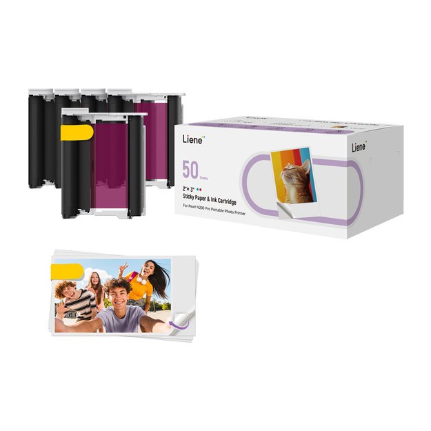 Liene 2x3  Photo Paper, 50 sheets + 5 ink cartridges