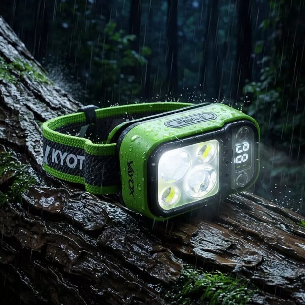 Vayox įkraunamas galvos žibintas 220lm 800mAh IPX4 (šilta, neutrali, raudona) VA0454