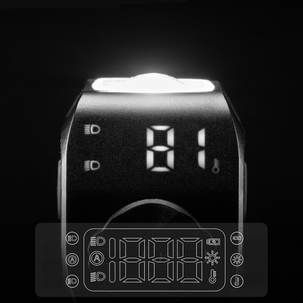 Rockbros M8 1600 lm Rechargeable Front Bike Light with Remote Control, 4000 mAh