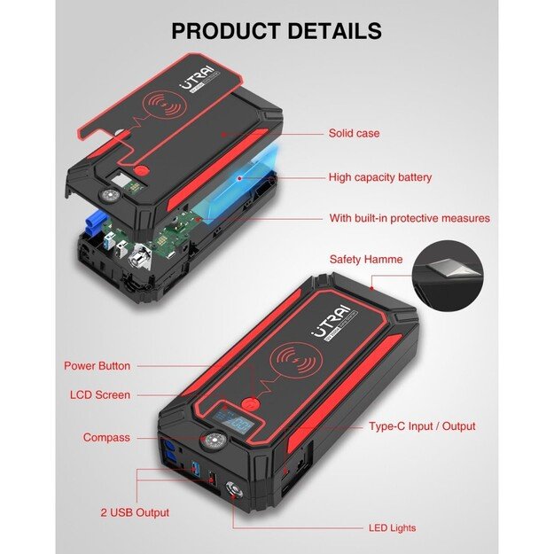 UTRAI Jstar 4 2500A automobilio užvedėjas