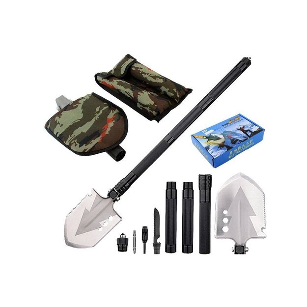 Daugiafunkcinis turistinis kastuvėlis 16-in-1