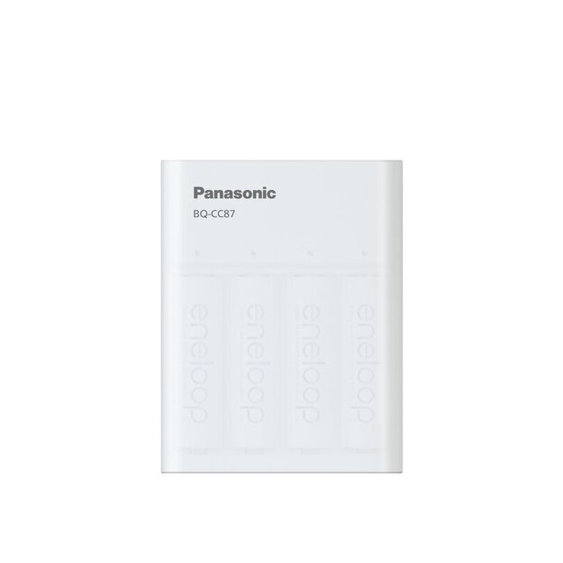 Panasonic Eneloop BQ-CC87 įkroviklis / išorinė baterija + 4 x R6/AA Eneloop 2000mAh Ni-MH BK-3MCDE