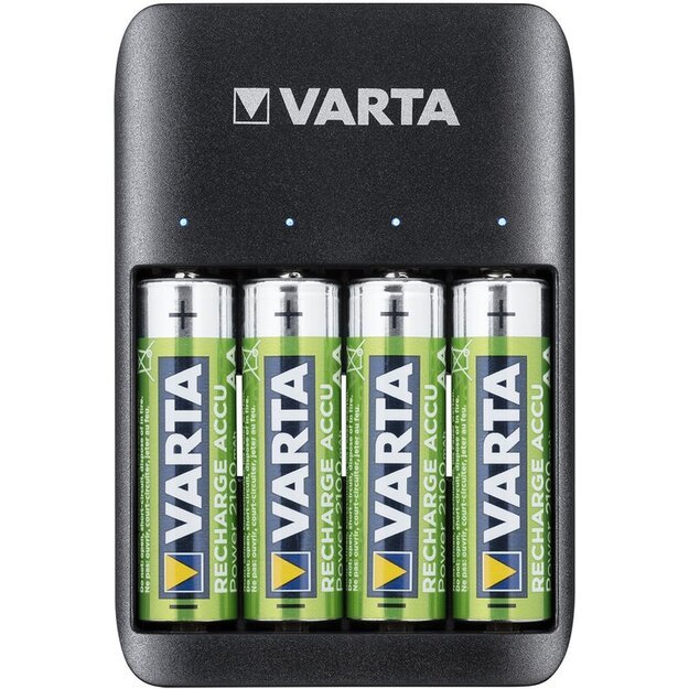Varta USB Quatro 57652 baterijų įkroviklis + 4vnt AA 2100mAh įkraunamų baterijų